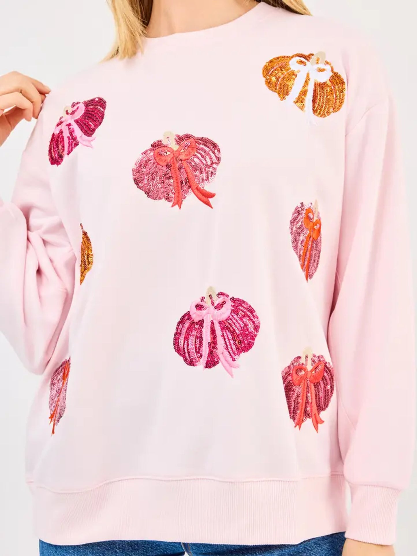 Mary Square Sarah Sweatshirt - Pumpkin Bows Youth