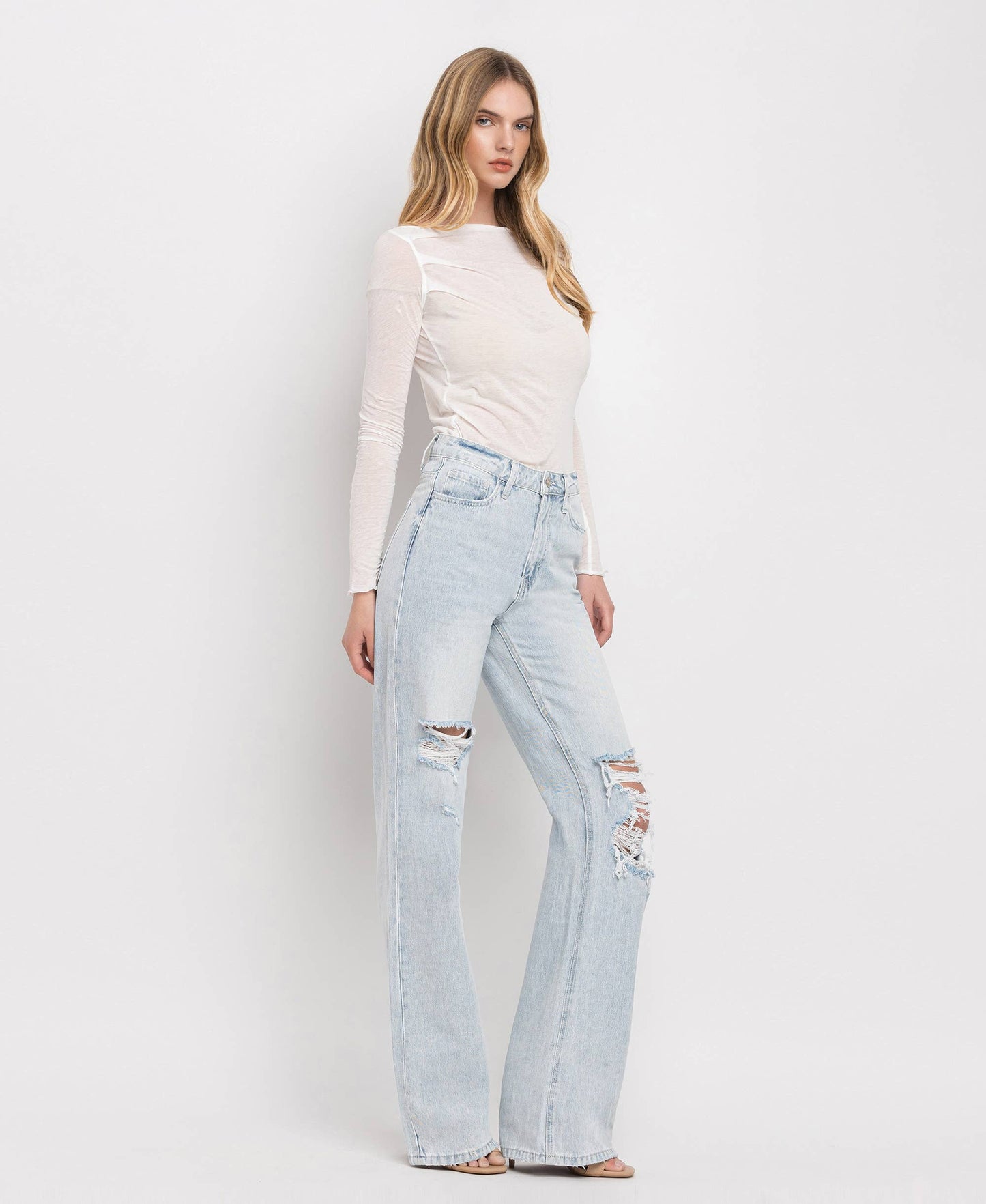 VERVET by FLYING MONKEY - 90'S VINTAGE SUPER HIGH RISE FLARE JEANS
