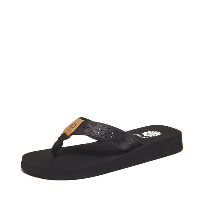 Yellow Box Black Wally Flip Flop
