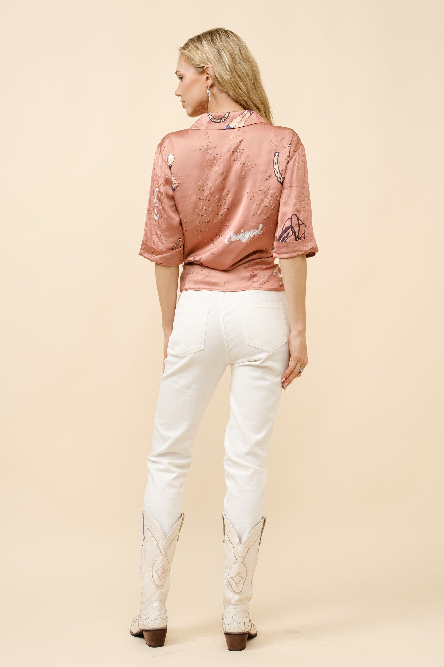 Western Sequin Embellished Cowgirl Blouse