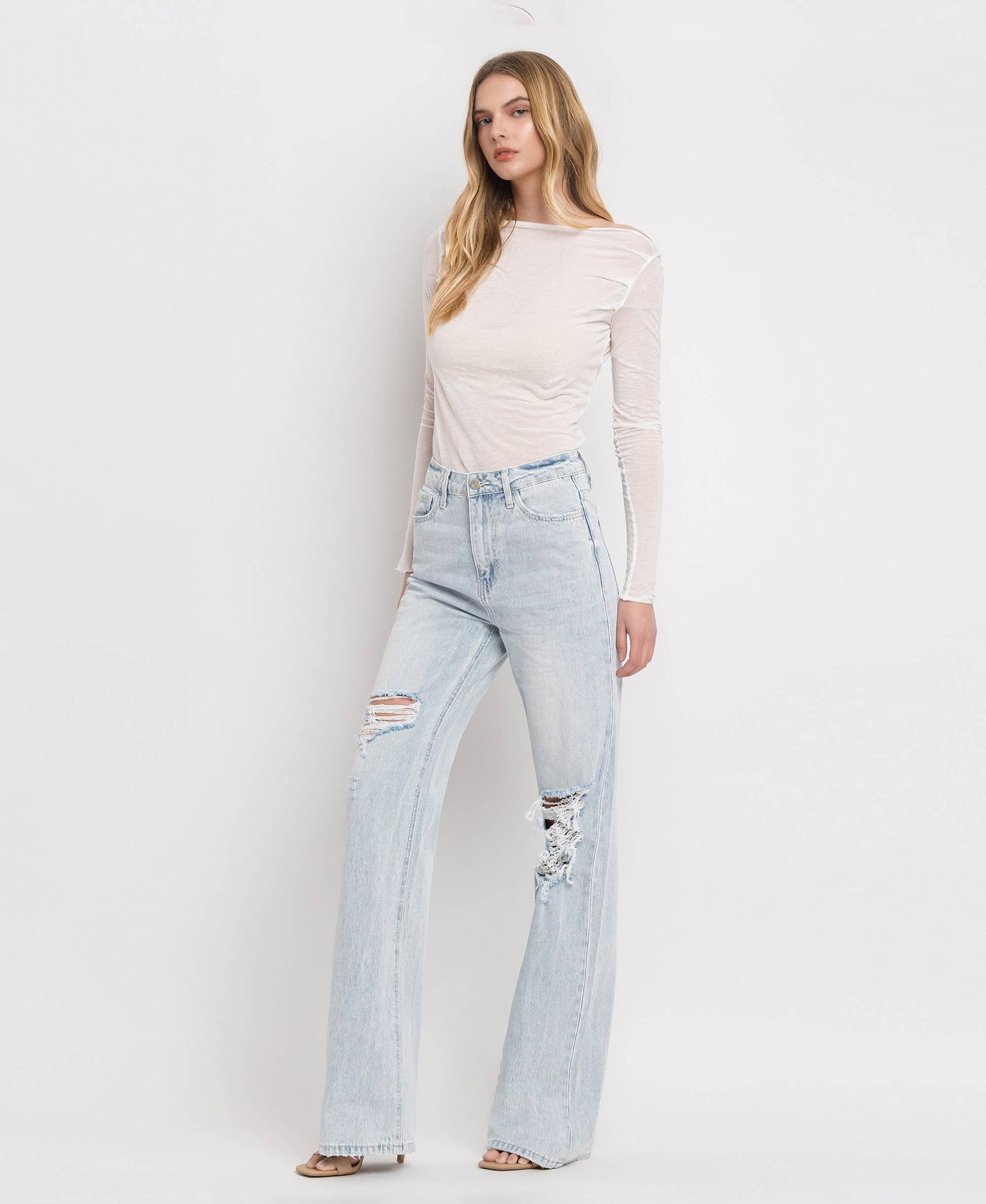VERVET by FLYING MONKEY - 90'S VINTAGE SUPER HIGH RISE FLARE JEANS