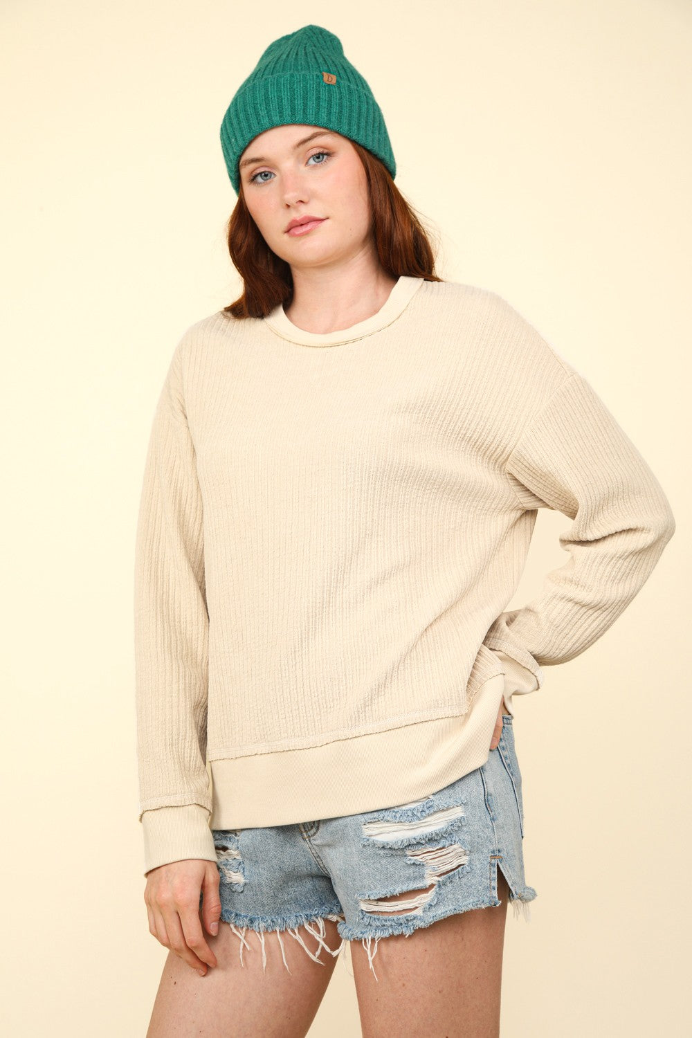 Oversized Soft Textured Knit Top
