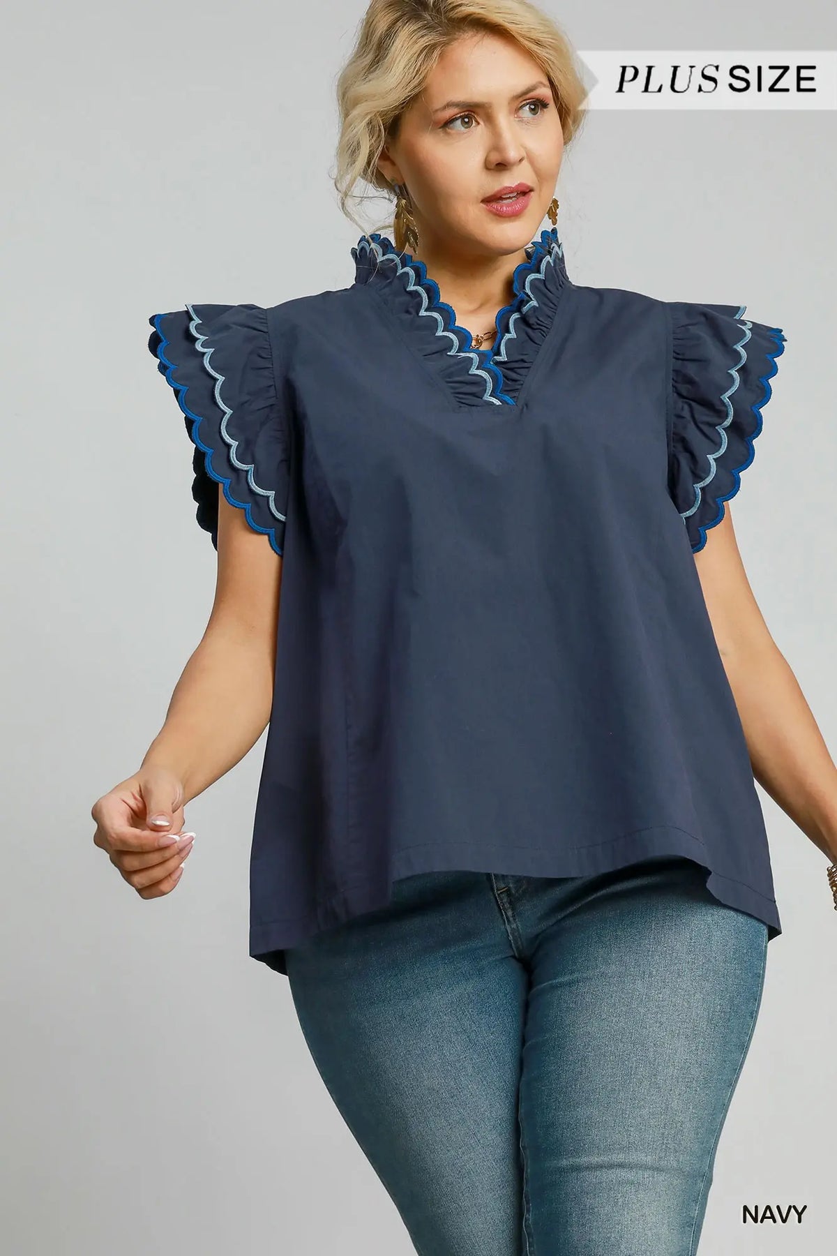 Scalloped Collar Blouse