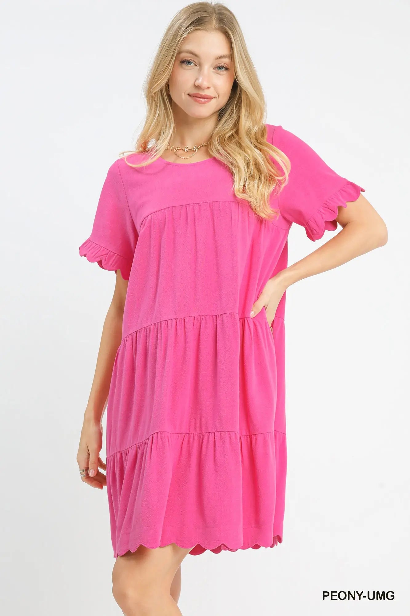 Linen Babydoll Dress with Ruffle – Pink Porch Boutique Columbia