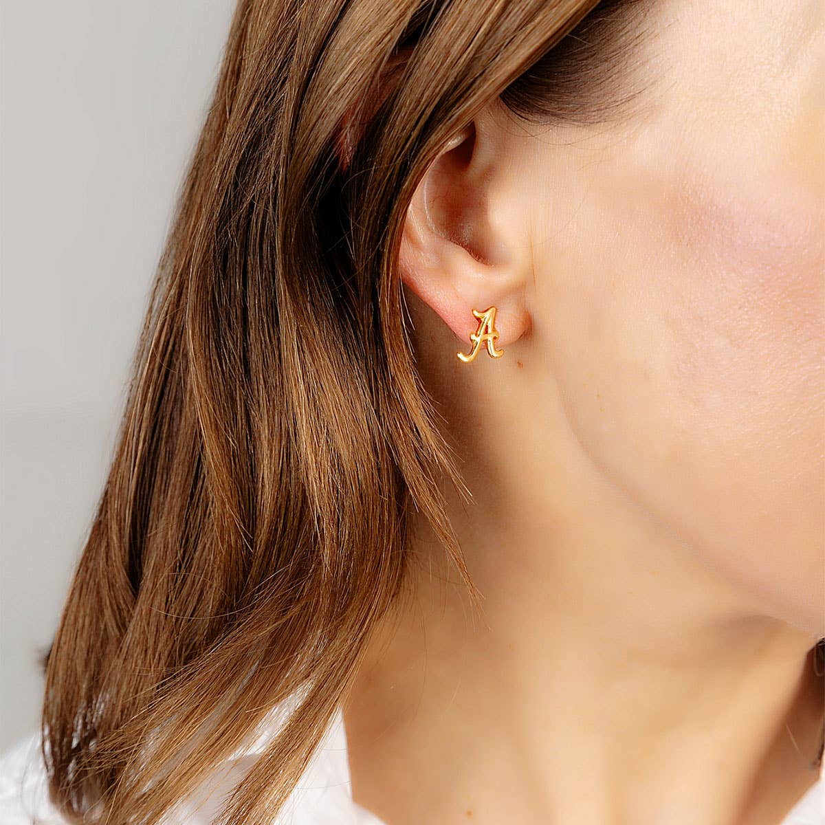 Canvas Style - Alabama Crimson Tide 24K Gold Plated Stud Earrings