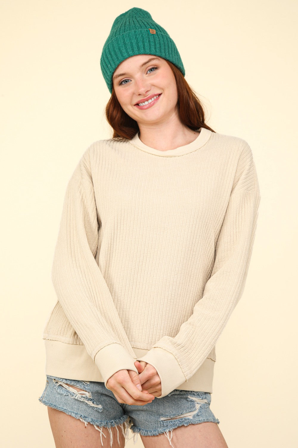 Oversized Soft Textured Knit Top