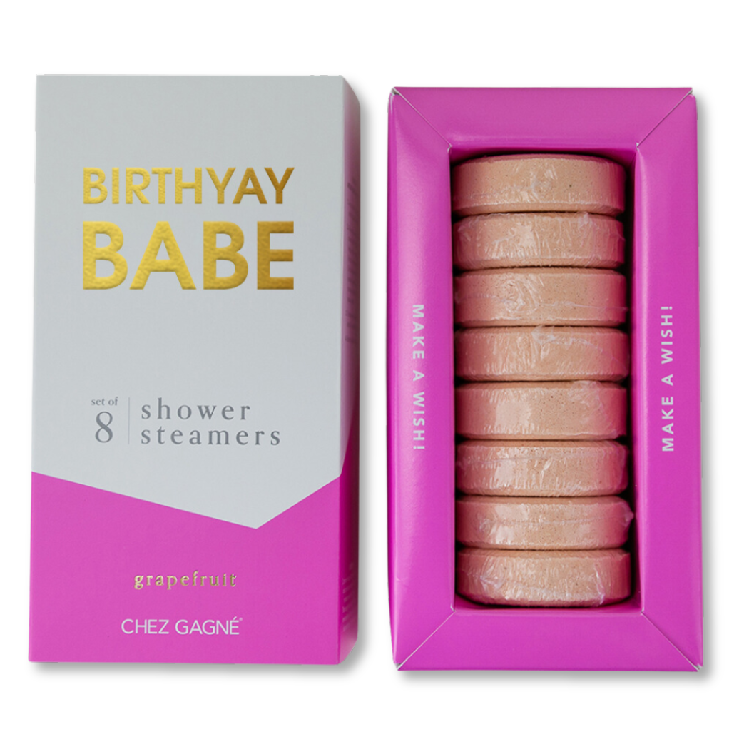 Chez Gagné - Birthyay Babe - Birthday Shower Steamers - Grapefruit - Set of 8 Tabs