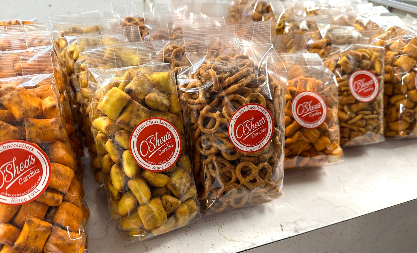 O'Shea's Candies Sweet Shop - Gourmet Flavored Pretzels 🥨 “Honey Mustard Mix” 1/2LB Bags