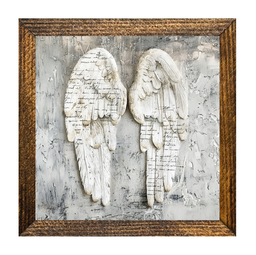Jarmz Designs - TIMBERLAND FRAME "BLESS YOUR HEART SERIES" ANGEL WINGS 4: 12"x12"