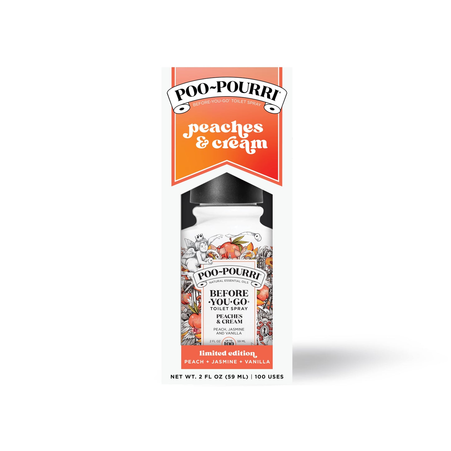 ~Pourri - Poo~Pourri Peaches & Cream Toilet Spray 2oz boxed