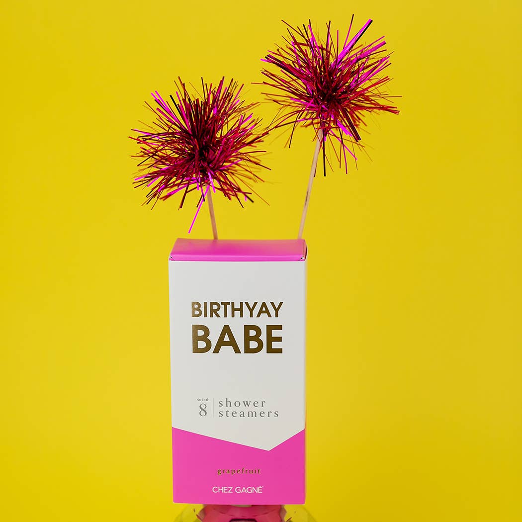 Chez Gagné - Birthyay Babe - Birthday Shower Steamers - Grapefruit - Set of 8 Tabs