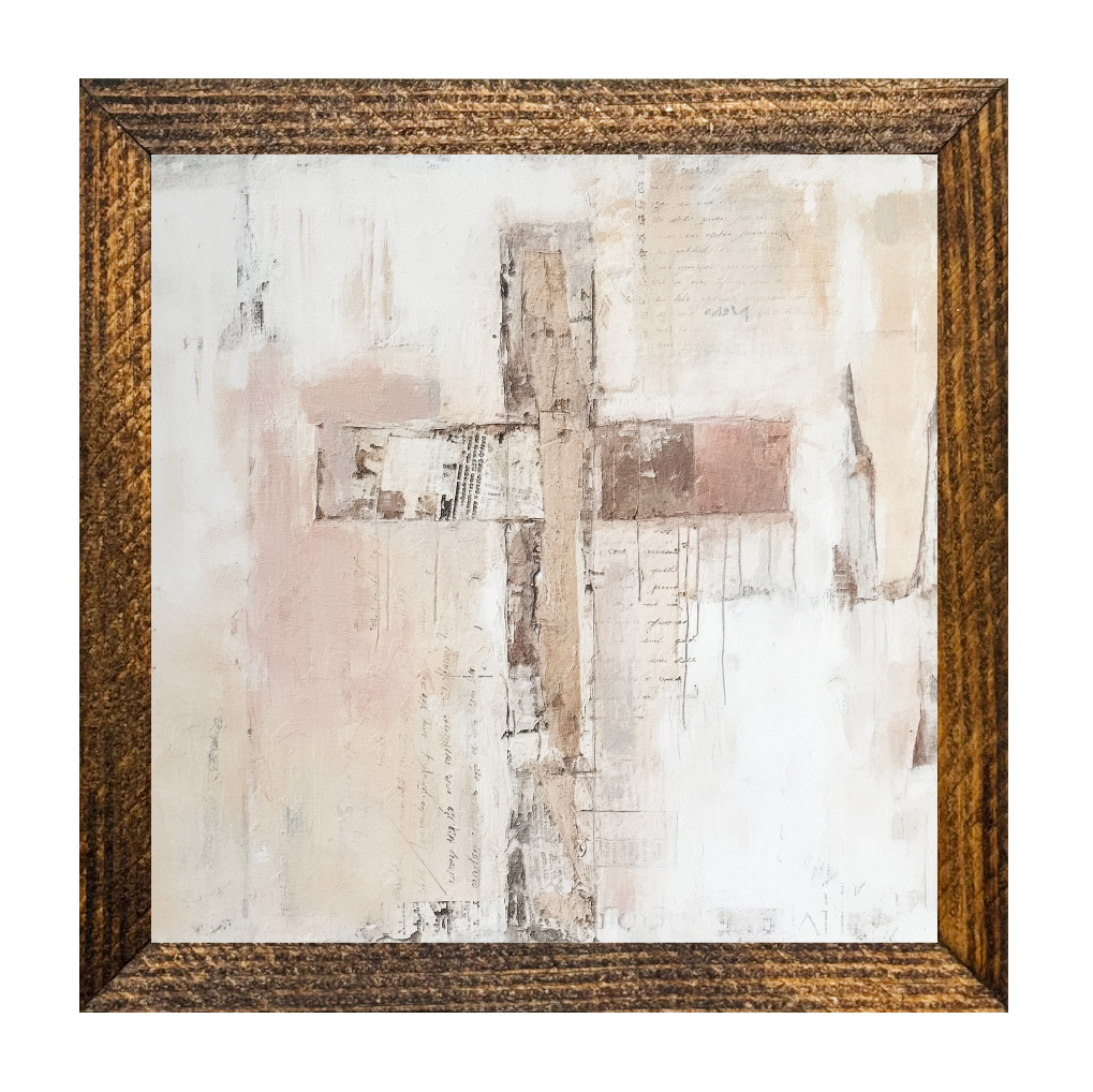 Jarmz Designs - TIMBERLAND FRAME "BLESS YOUR HEART SERIES" BLUSH CROSS 1: 9"x9"