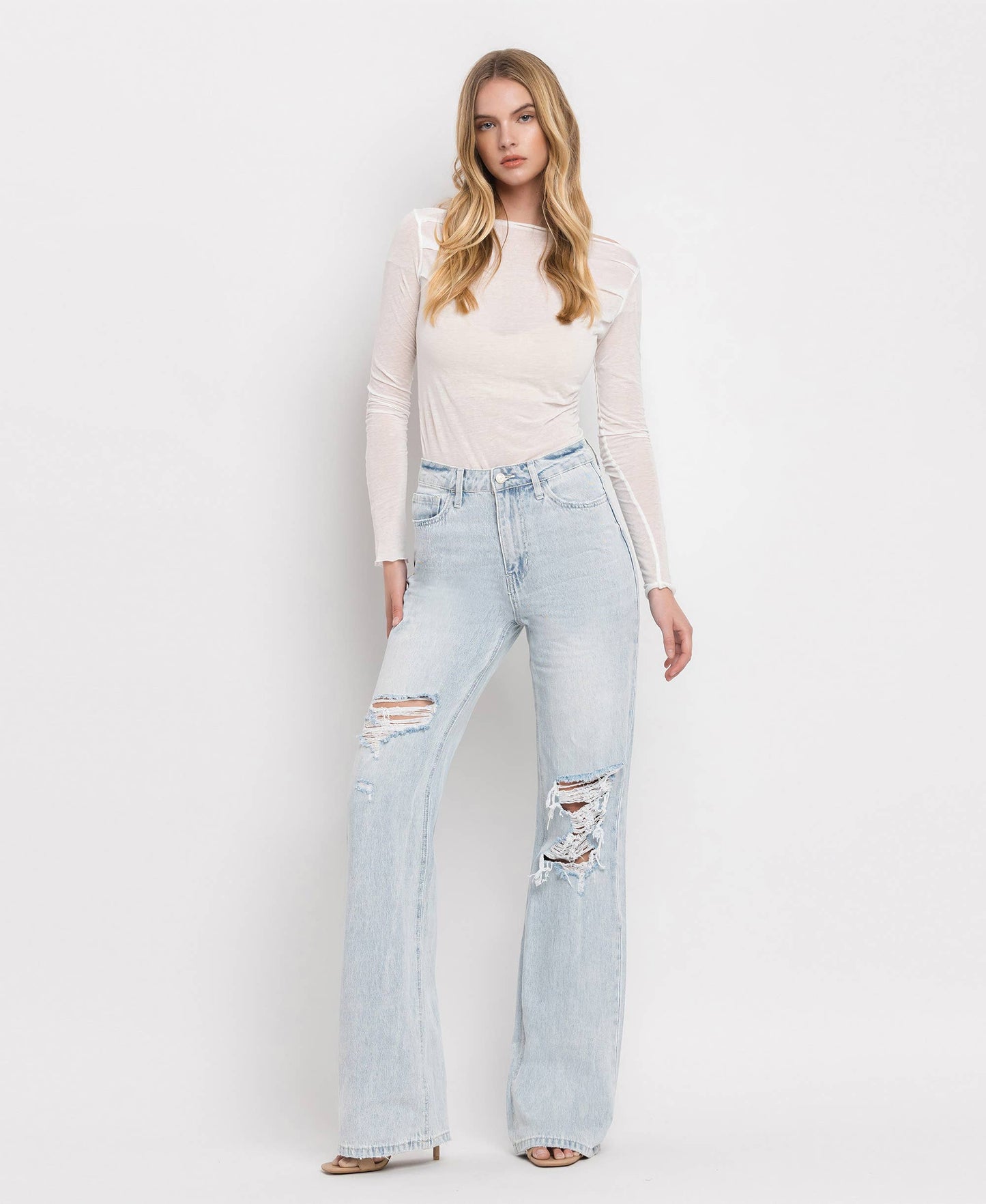 VERVET by FLYING MONKEY - 90'S VINTAGE SUPER HIGH RISE FLARE JEANS