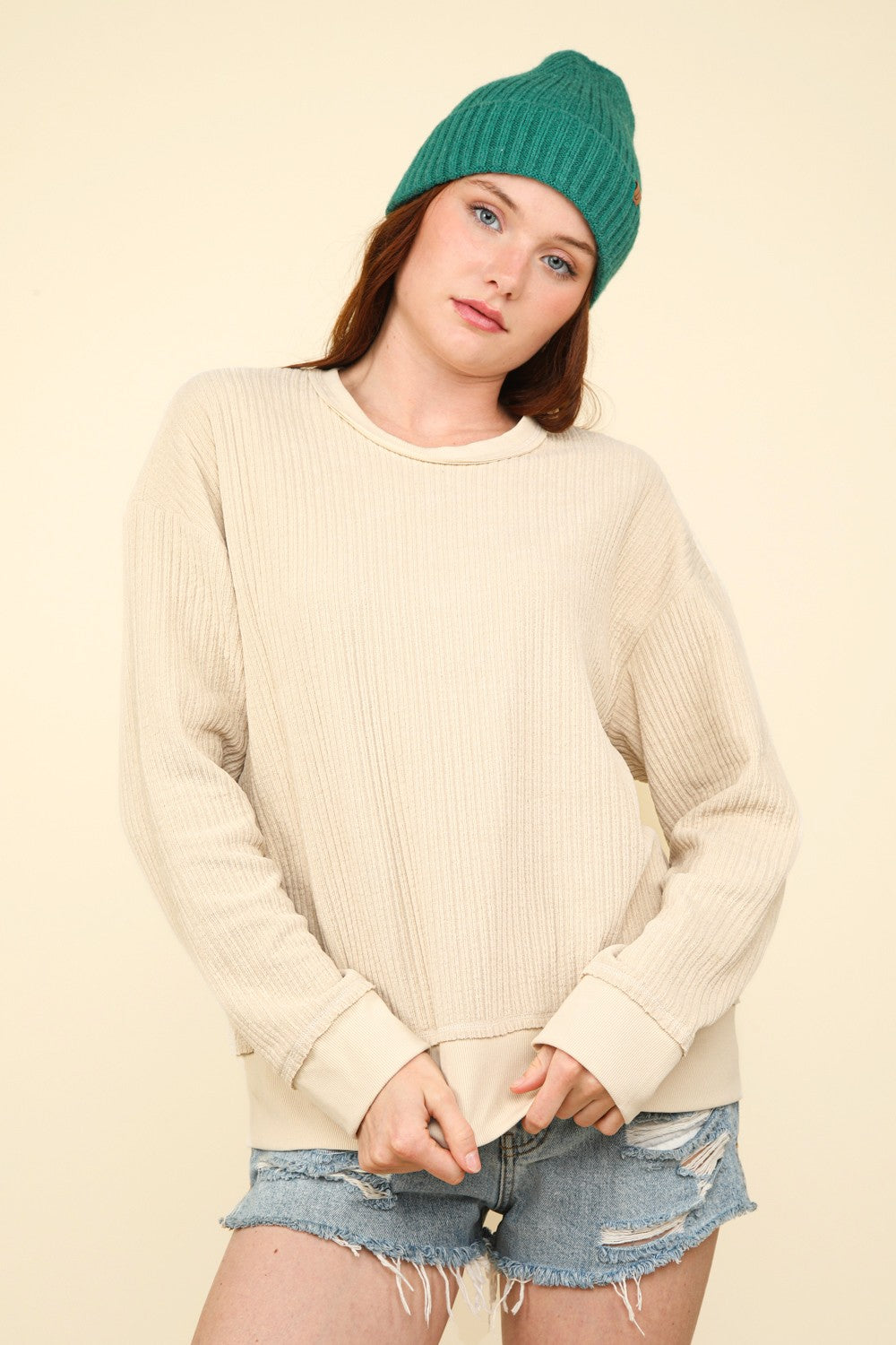 Oversized Soft Textured Knit Top
