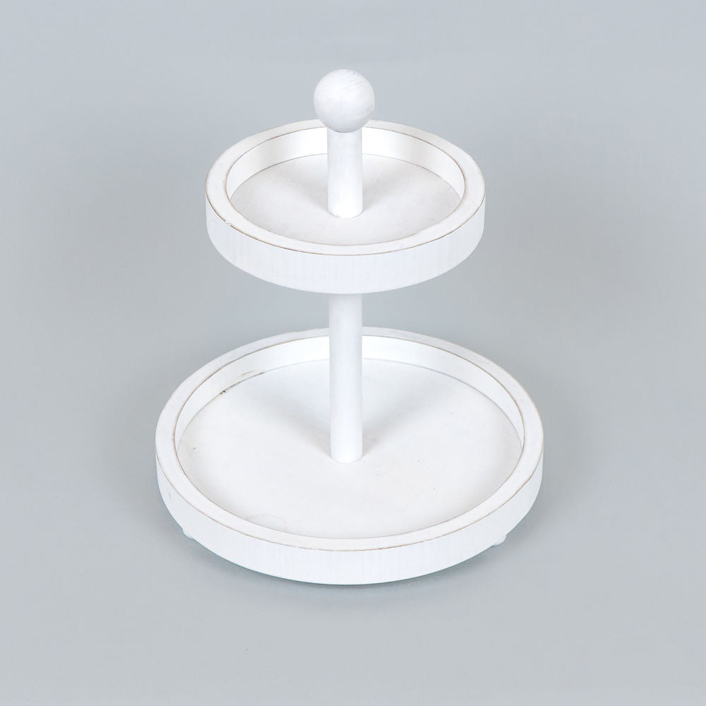 White 2-Tiered Tray