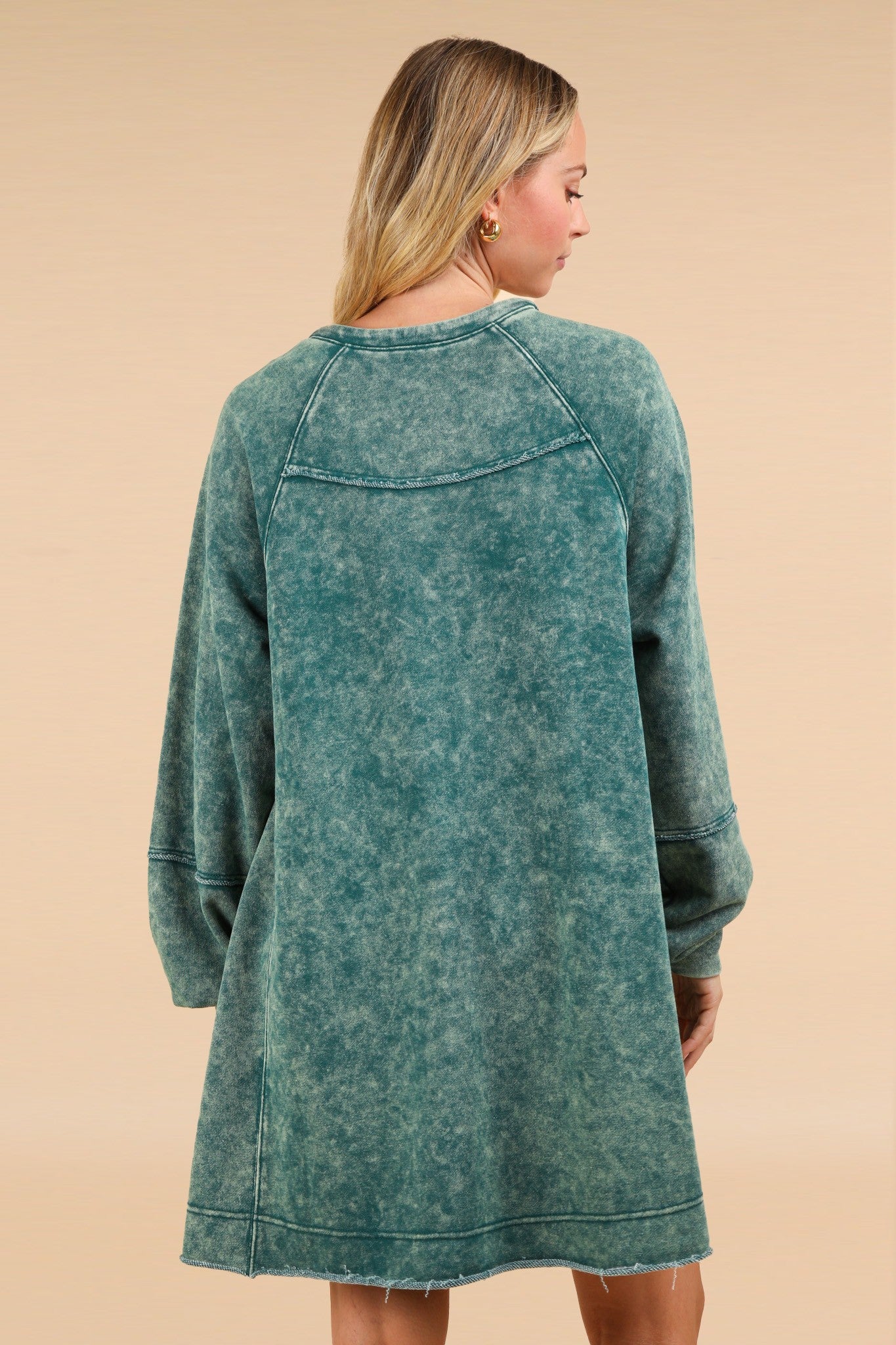Mineral Washed Oversized A-Line Mini Dress