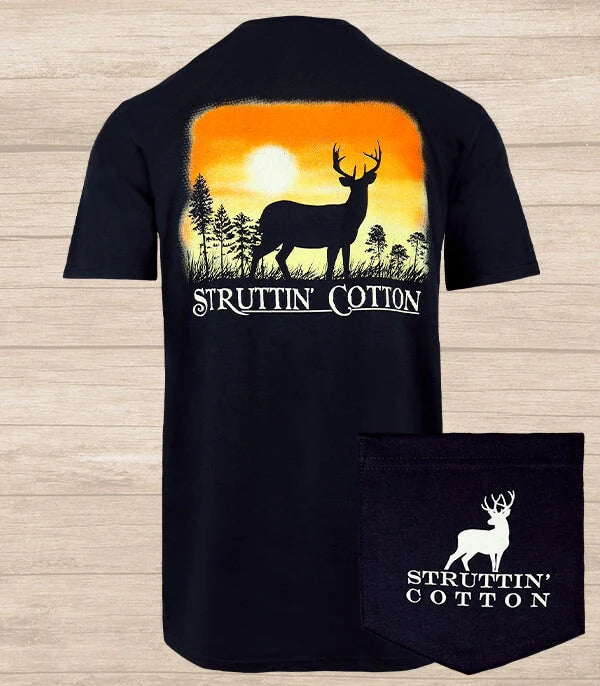 Buck Silhouette Navy T-Shirt