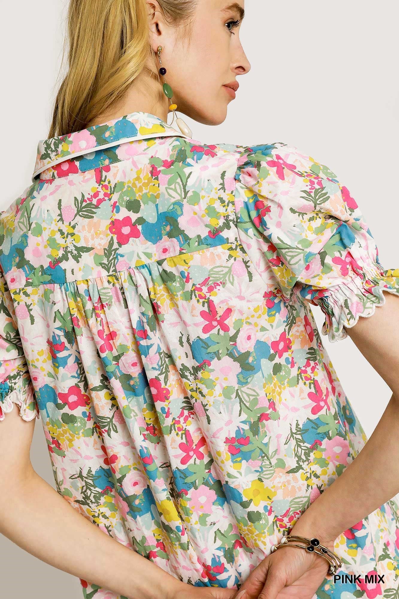 Floral Print Tiered Midi Dress