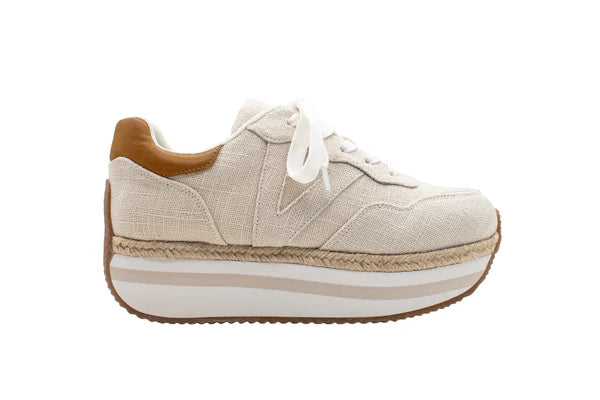 ERNESTINA Bone Linen Sneaker Volatile