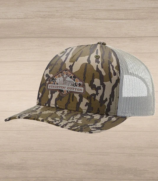 Diamond Buck Patch Snap Back Trucker - Bottomlands Camo/Khaki
