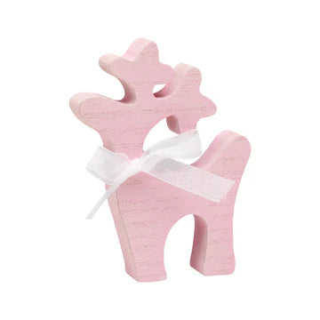 Pink Wooden Reindeer