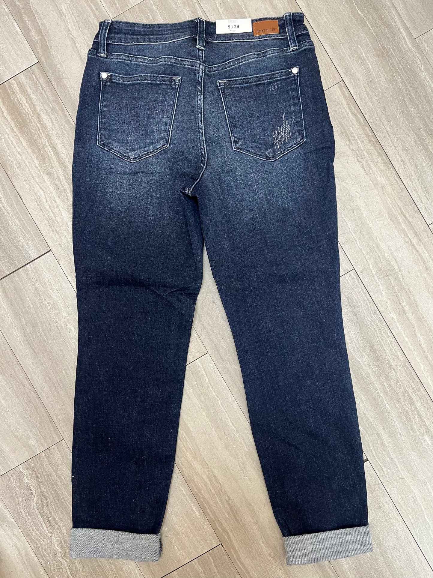 Judy Blue Stitched Destroy & Cuff Jeans 82478