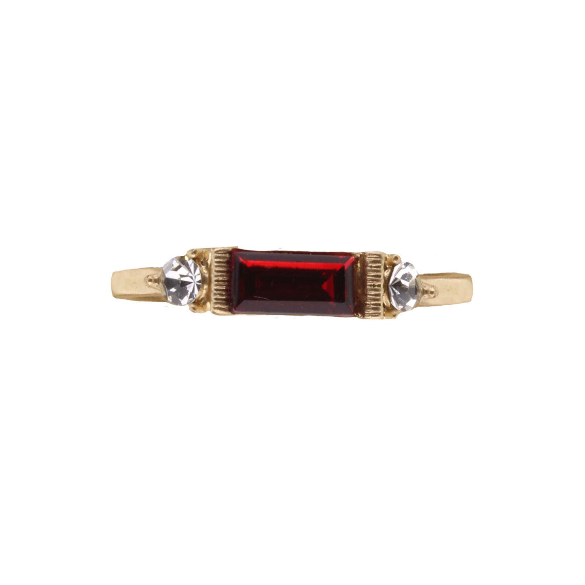 Gold Band OS Ring w/Crystal