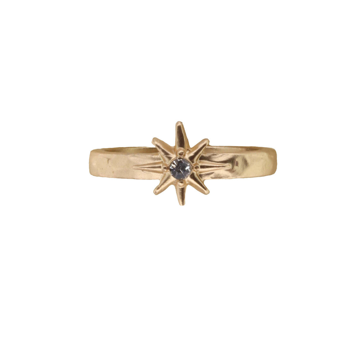 Gold Band OS Ring w/Crystal