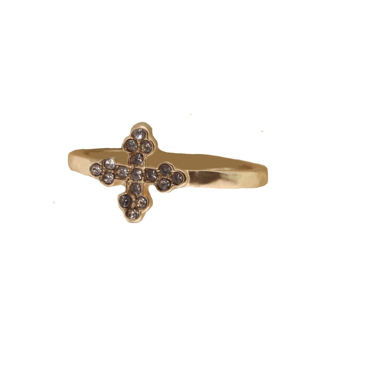 Gold Band OS Ring w/Crystal