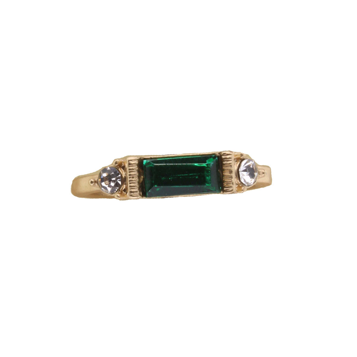 Gold Band OS Ring w/Crystal