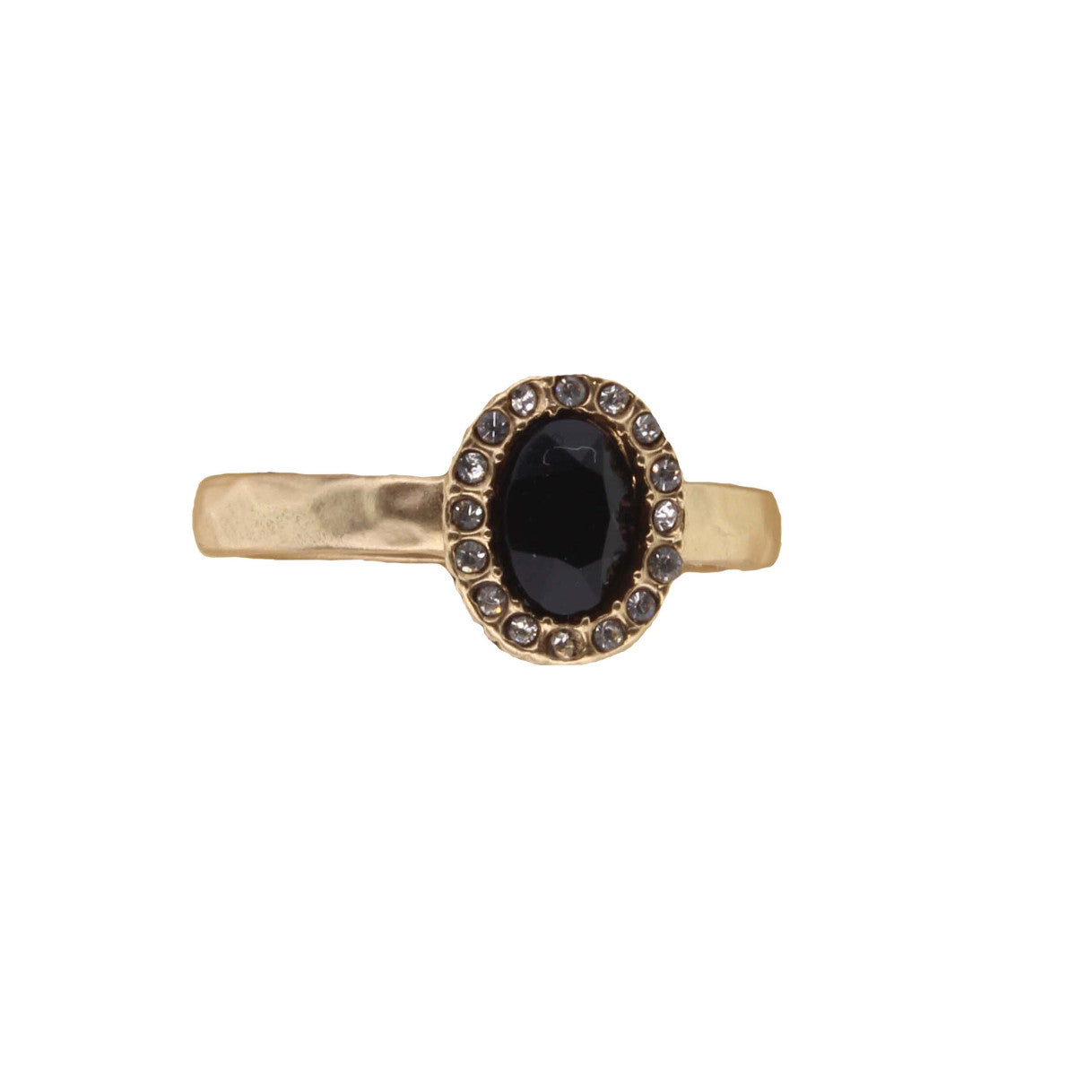 Gold Band OS Ring w/Crystal
