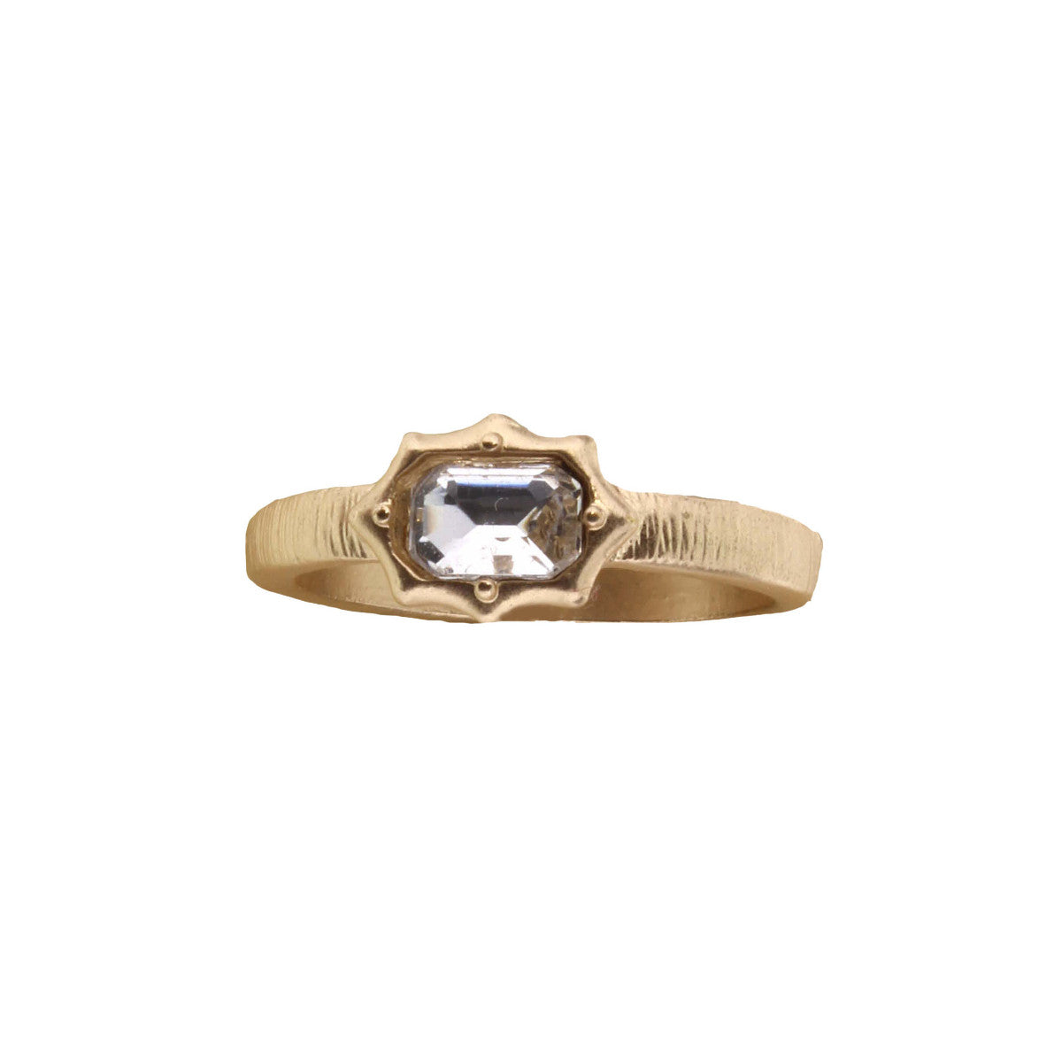 Gold Band OS Ring w/Crystal