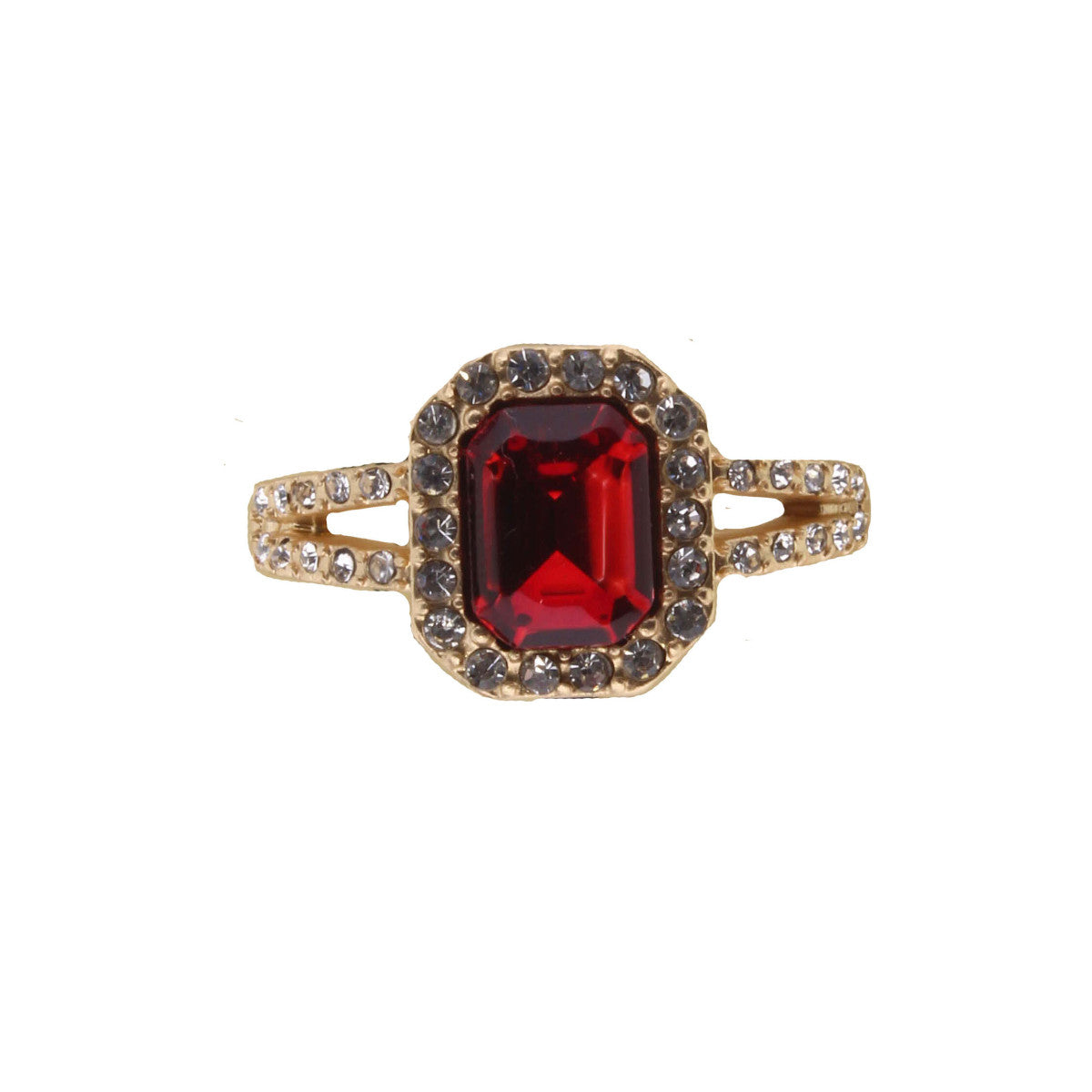 Gold Band OS Ring w/Crystal