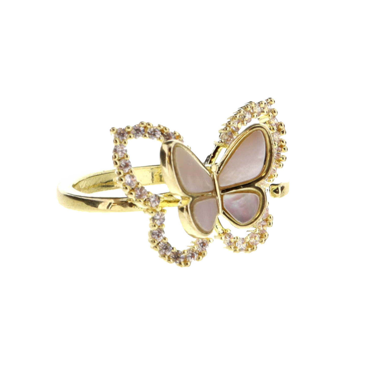Gold Band OS Ring w/Crystal