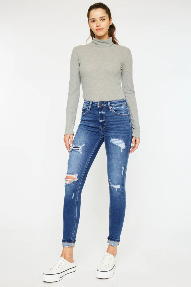 KanCan Distressed High Rise Ankle Skinny Jeans