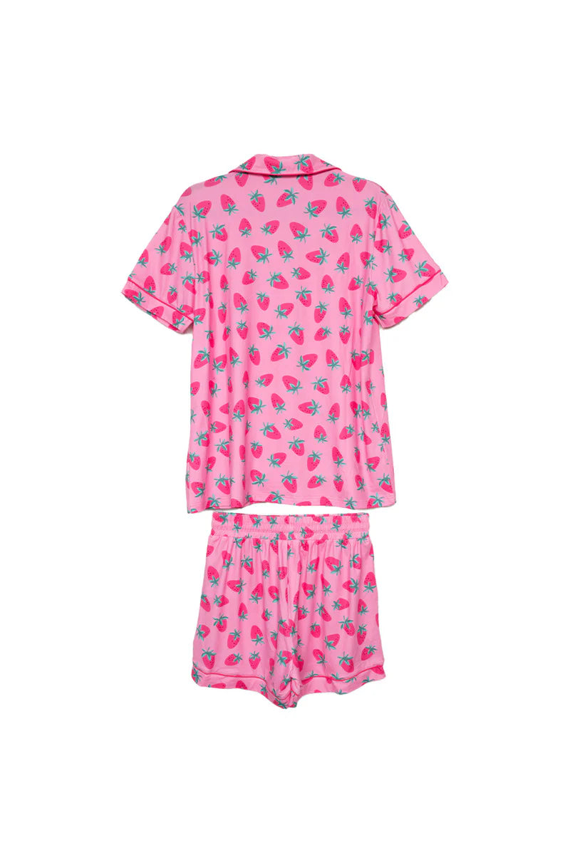 Pink Strawberry Print Pajama Women