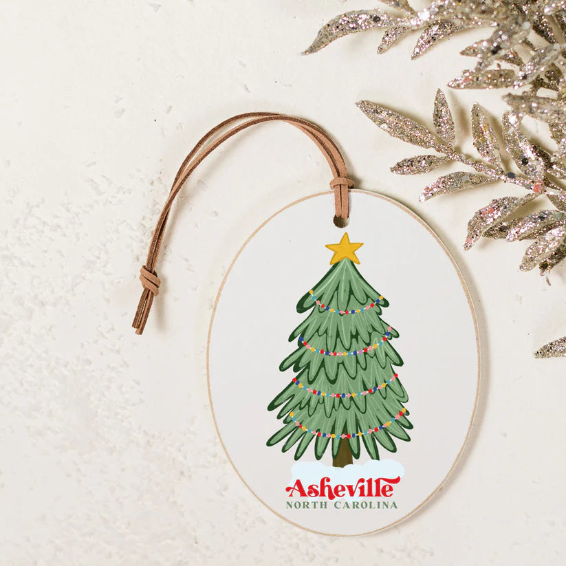 Oval Wooden Ornament Gumdrop Christmas Tree