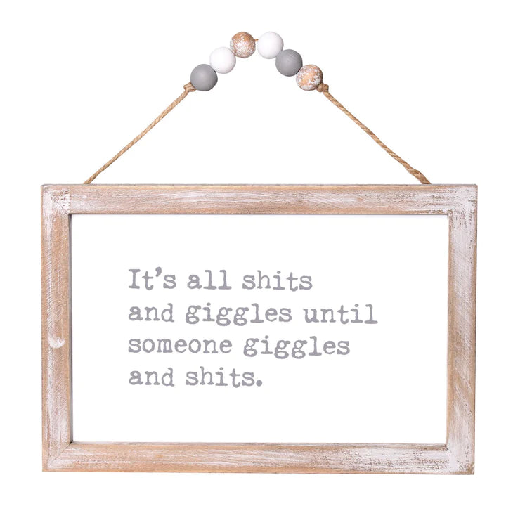Giggles Beaded Hanging Sign