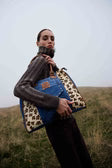 Myra Canyon Crest Tote Bag in Leopard Denim