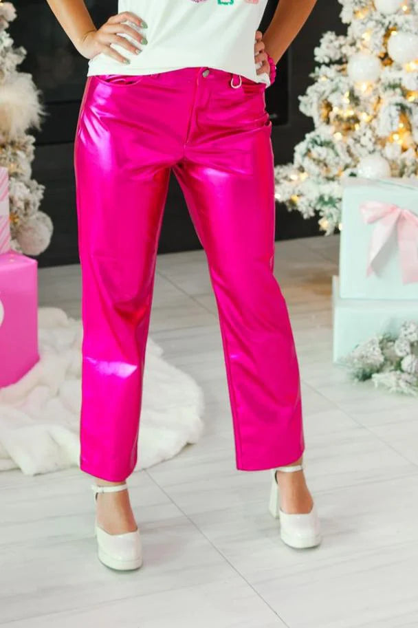 Metallic Hot Pink Pants