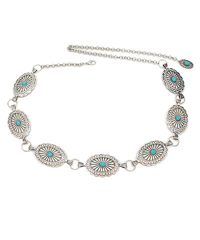 Stone Accent Concho Link Belt