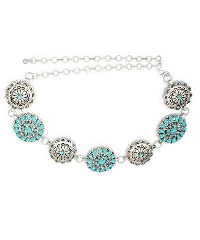 Sunbeam Circle Concho Mix Chain Belt