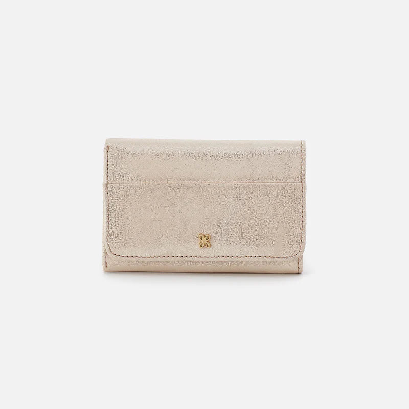 HOBO Jill Trifold Wallet Sand Shimmer
