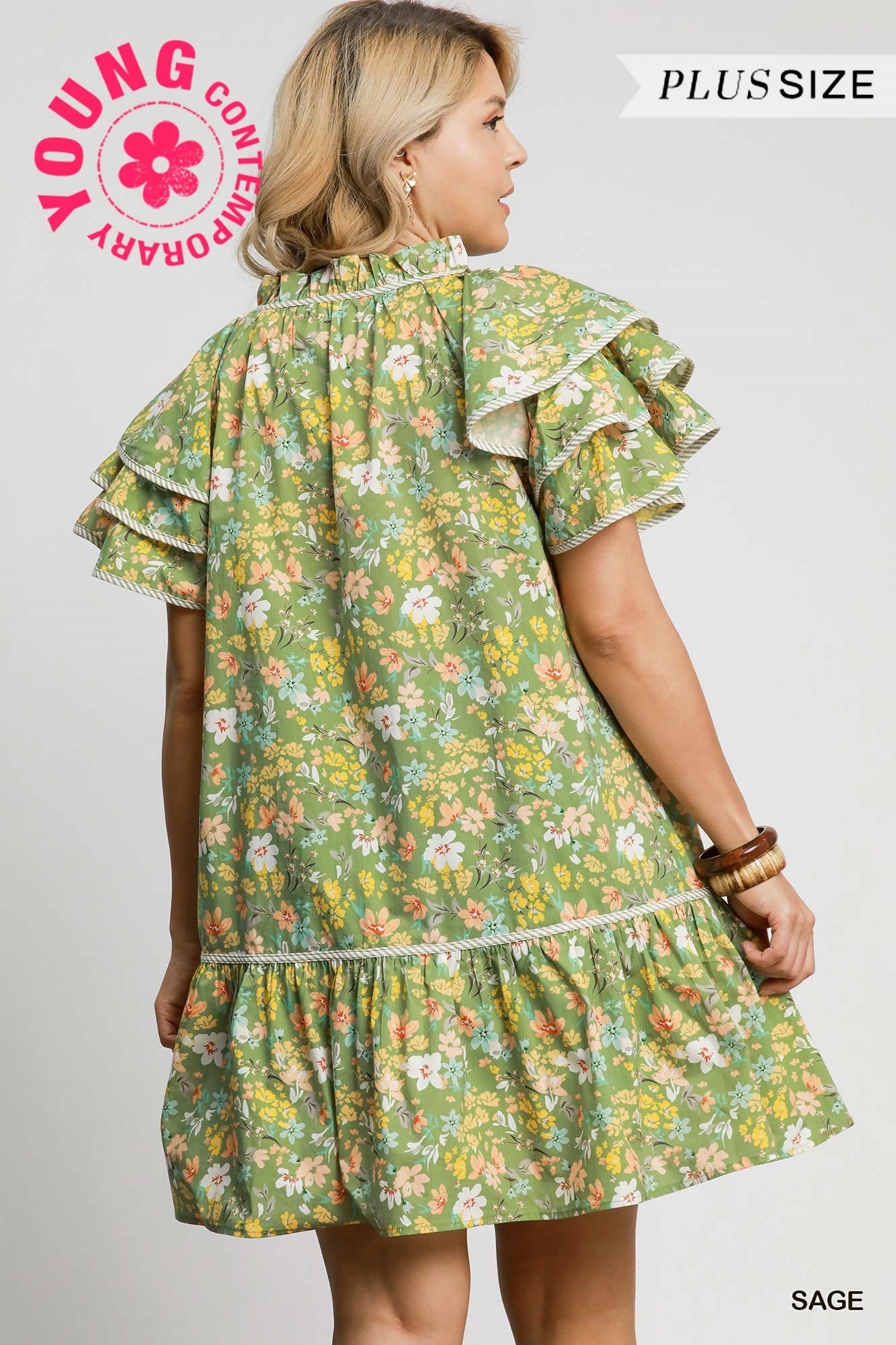 Floral Ruffle Sleeve Babydoll Dress