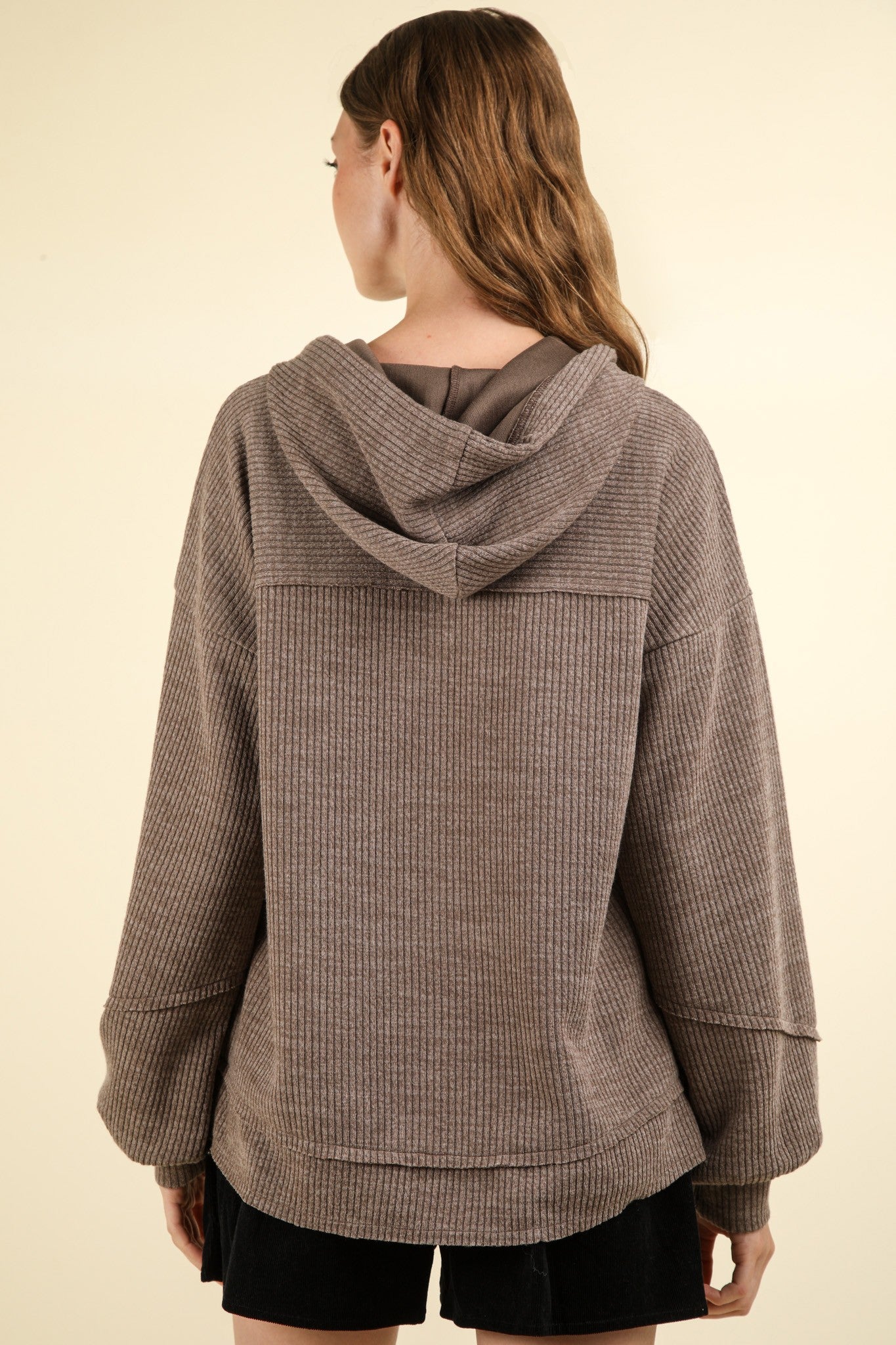 Plus Oversized Knit Casual Hoodie Top With Pockets