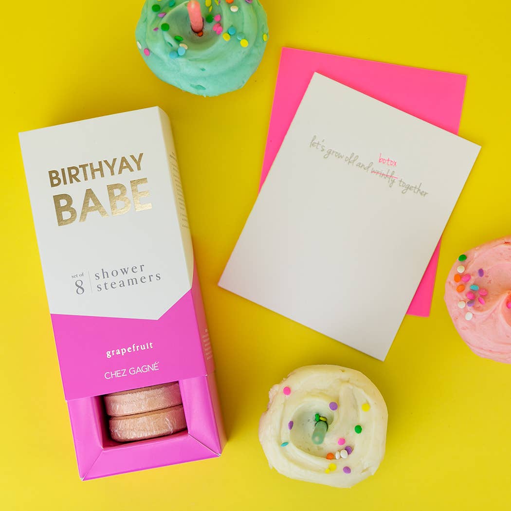 Chez Gagné - Birthyay Babe - Birthday Shower Steamers - Grapefruit - Set of 8 Tabs
