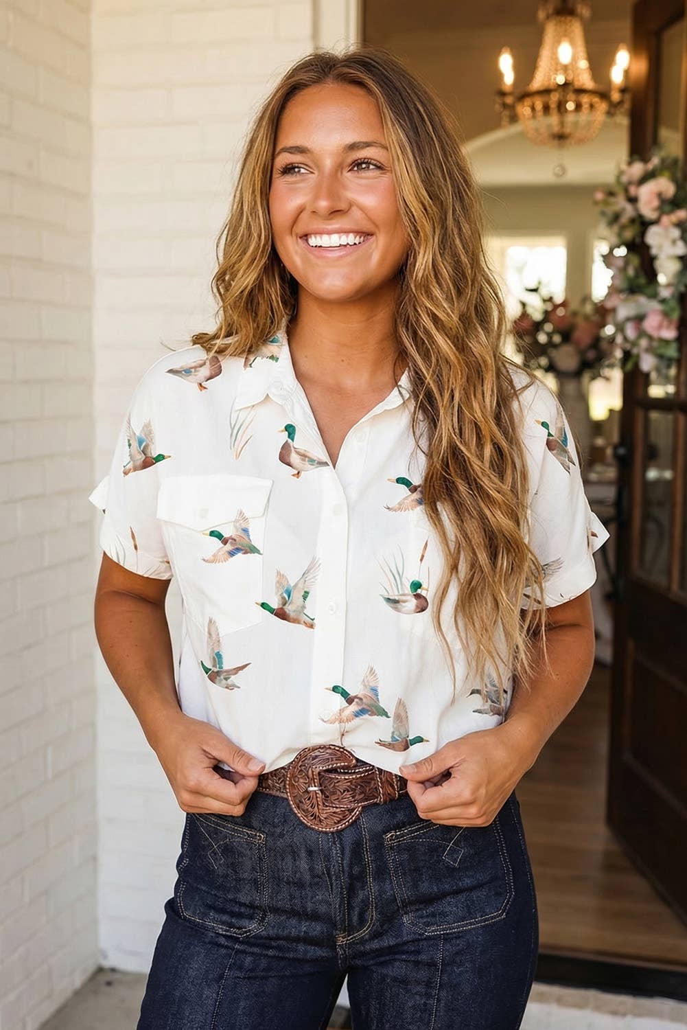 Mallard Printed Button Shirt