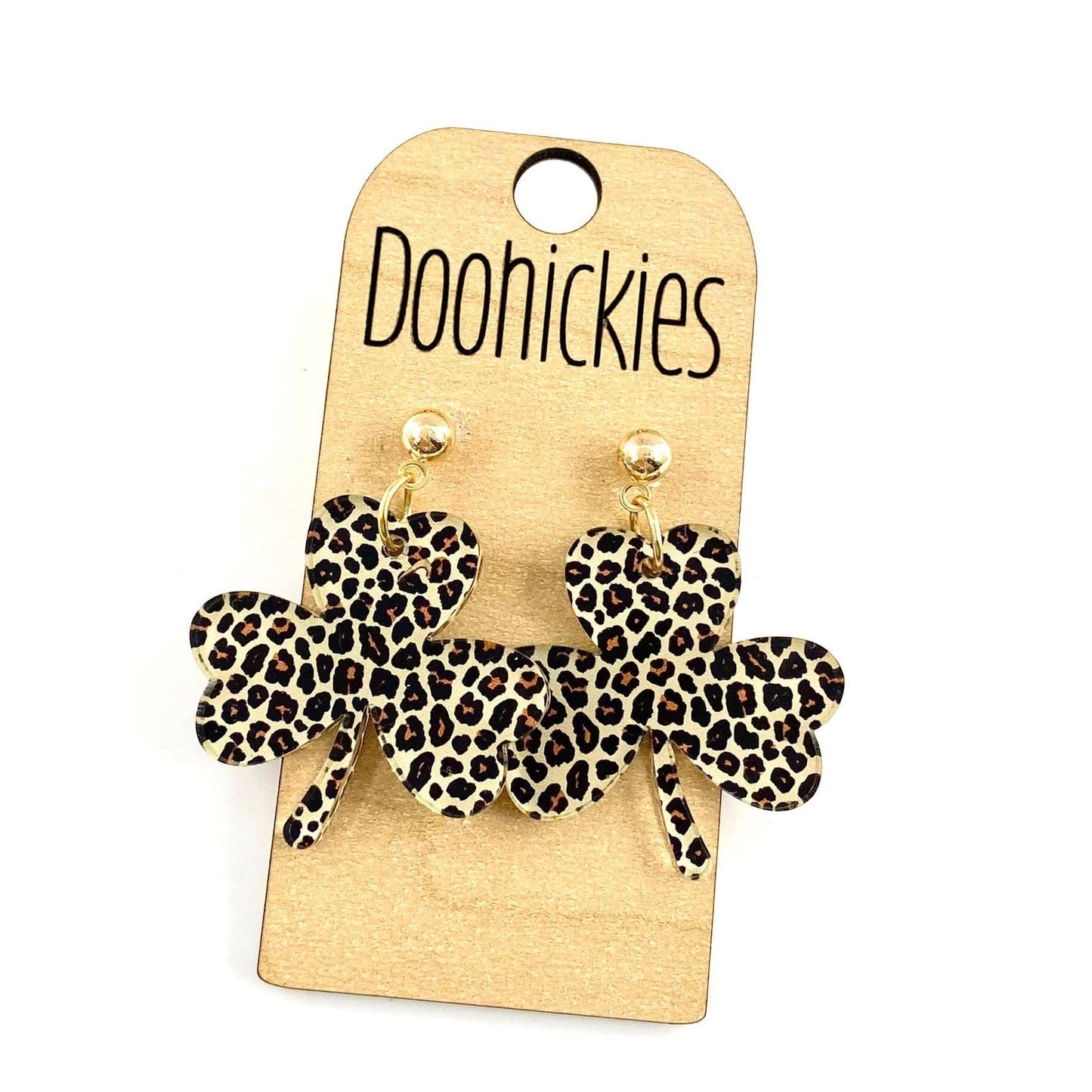 Doohickies - Lil' Shamies Collection - St. Patrick's Day Earrings: Lime Green Saffiano