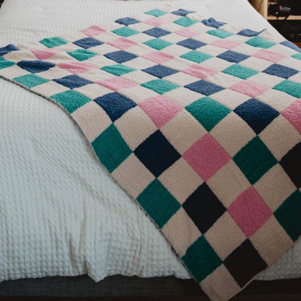 Multicolored Checkered Cute Throw Blanket