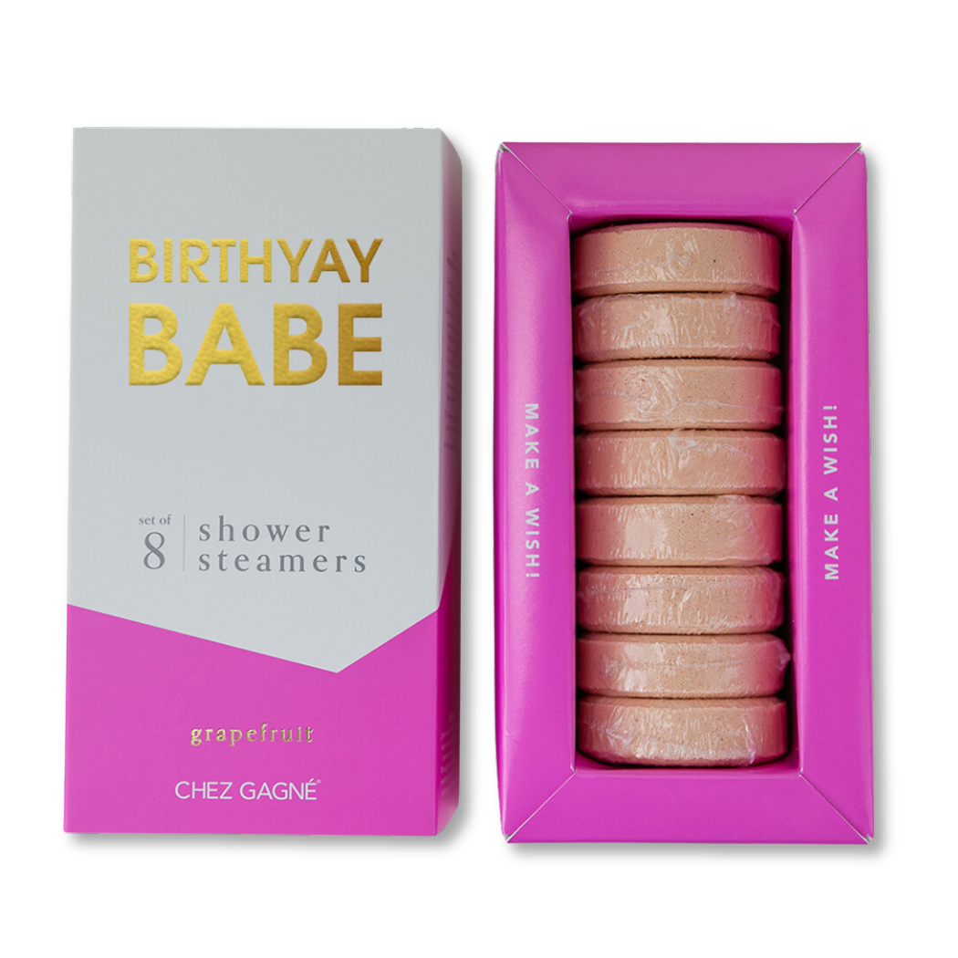 Chez Gagné - Birthyay Babe - Birthday Shower Steamers - Grapefruit - Set of 8 Tabs